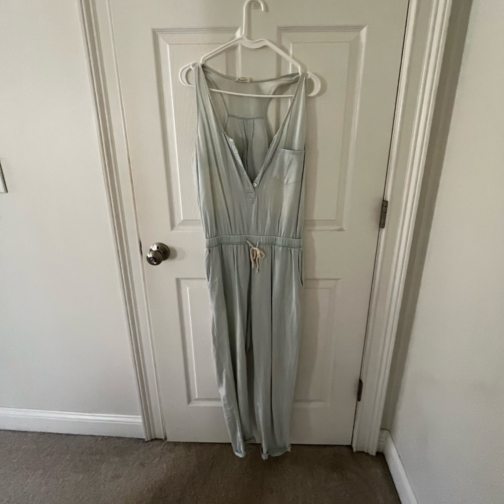 Jumpsuit with draw strip waist